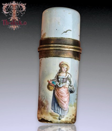 Flacon parfum argent email - flacon,